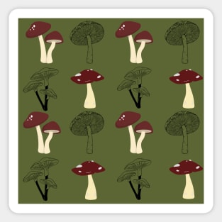 Red Mushroom Pattern Sticker